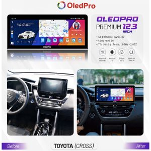 Màn Hình Android OLEDPRO Premium 12.3 inch Cho Xe Toyota Cross