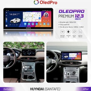 Màn Hình Android OLEDPRO Premium 12.3 inch Cho Xe Santafe