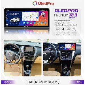 Màn Hình Android OLEDPRO Premium 12.3 inch Cho Xe Toyota Vios