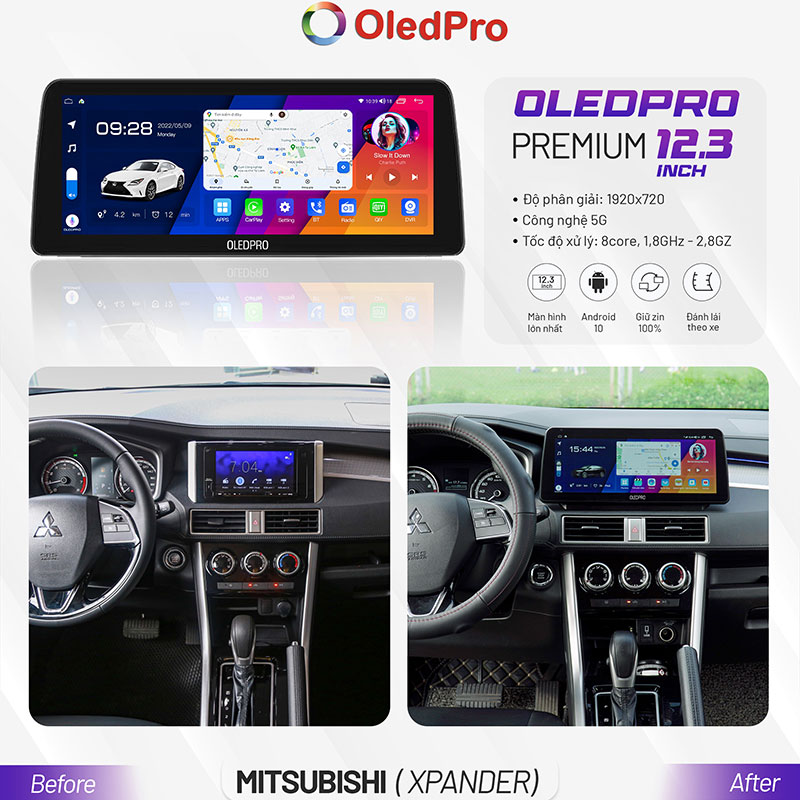 Màn Hình Android OLEDPRO Premium 12.3 inch Cho Xe Xpander