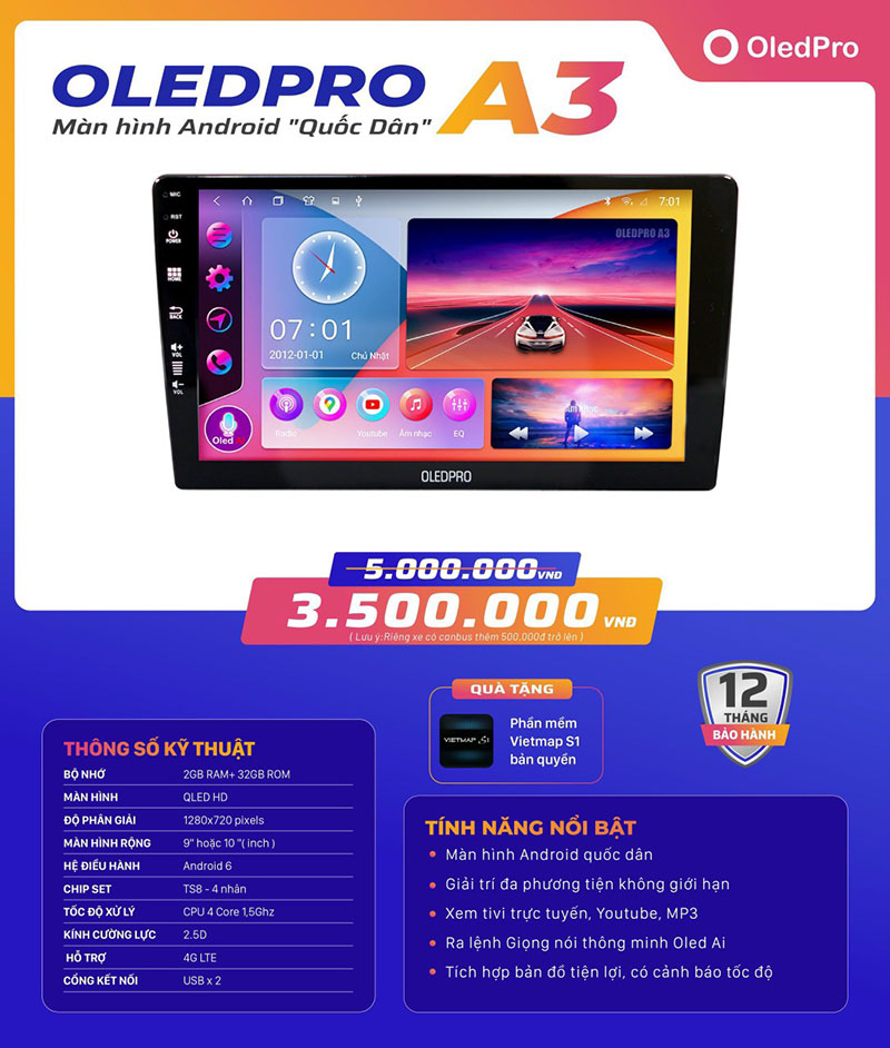 Màn Hình DVD Android OledPro A3 New